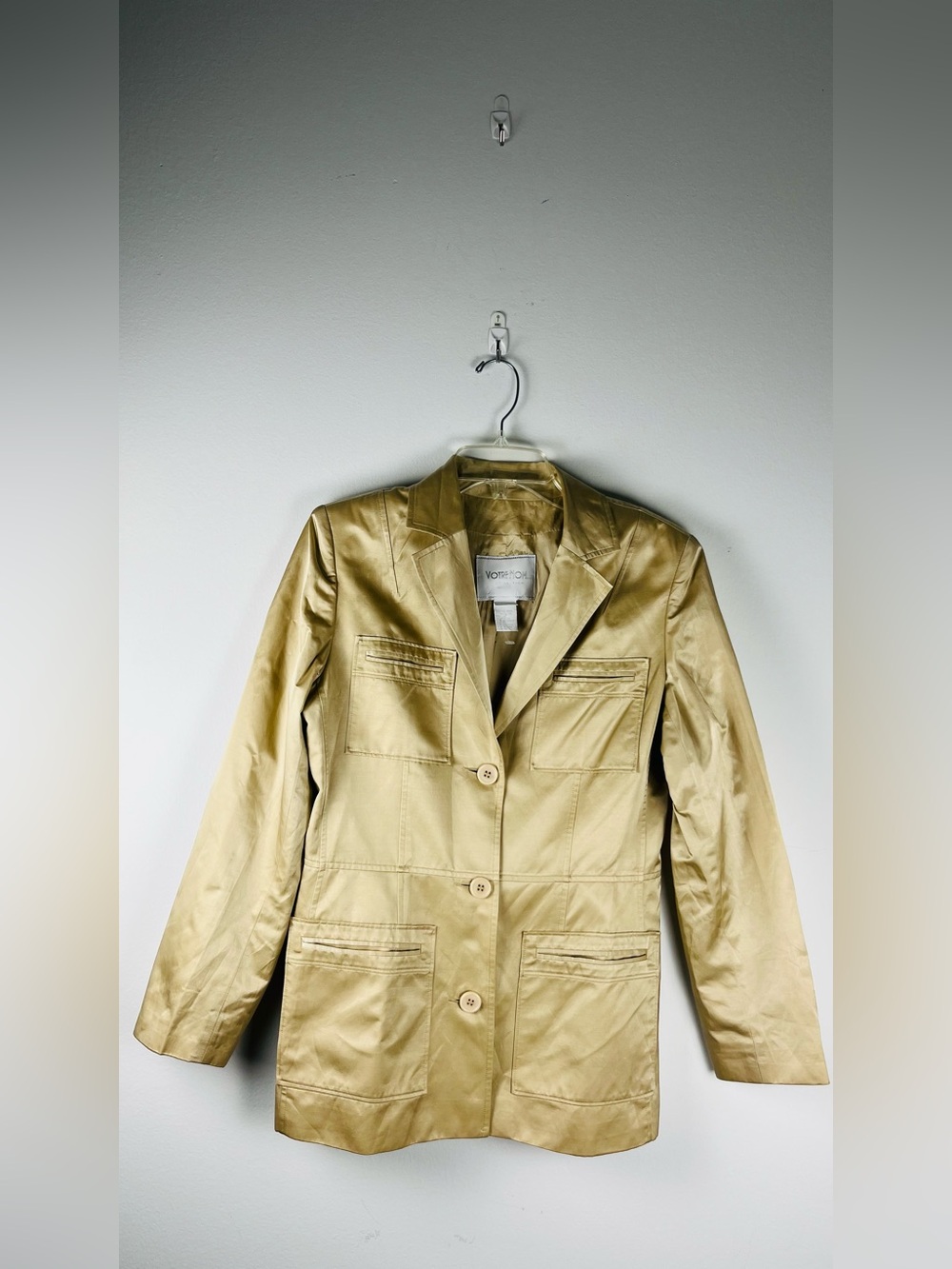 Vero Moda Metallic Gold Three-Button Blazer